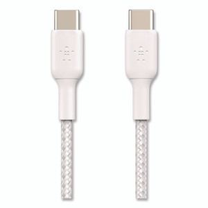 Belkin BOOST CHARGE Braided USB-C to USB-C Cable, 3.3 ft, White View Product Image