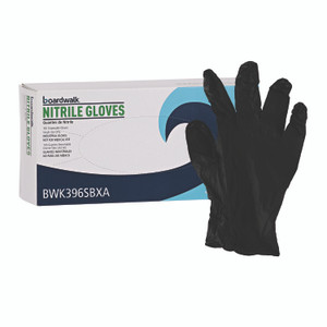 Boardwalk Disposable General-Purpose Powder-Free Nitrile Gloves, Small, Black, 4.4 mil, 100/Box View Product Image