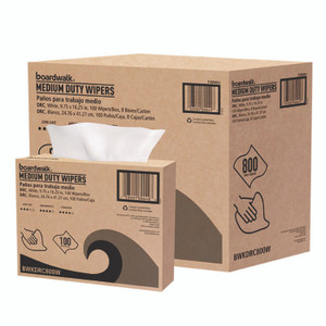 Boardwalk DRC Wipers, 1-Ply, 9.75 x 16.25, White, 100/Box, 8 Boxes/Carton View Product Image
