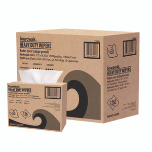 Boardwalk Hydrospun Wipers, 1-Ply, 9.75 x 16.75, White, 126/Box, 10 Boxes/Carton View Product Image
