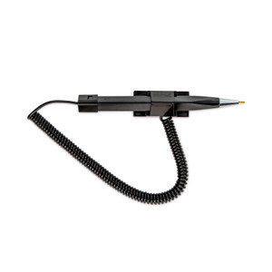 CONTROLTEK Wedgy Secure Antimicrobial Ballpoint Counter Pen, Fine 0.5 mm, Black Ink, Black Barrel View Product Image