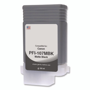 Innovera Compatible Matte Black Ink, Replacement for PFI-107 (6704B001AA), 130 mL View Product Image