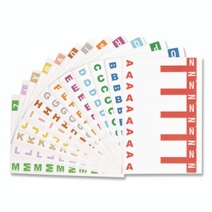 Smead AlphaZ Color-Coded Labels Starter Set, A-Z, 1.16 x 3.13, Assorted, 5/Sheet, 300 Sheets/Box View Product Image