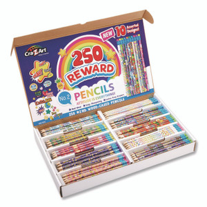 Cra-Z-Art Pencils Motivational Classpack, #2 Black Lead, Assorted Barrels, 10 Designs, 250 Pencils/Set View Product Image