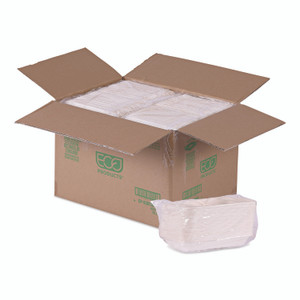 Eco-Products WorldView Vanguard Rectangular Container, 32 oz, 4.71 x 7.01 x 1.04, White, Sugarcane Fiber, 400/Carton View Product Image