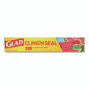 Glad Cling'N Seal Plastic Food Wrap, 200 sq ft View Product Image
