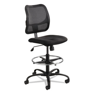 Safco Vue Series Mesh Extended-Height Chair, Supports Up to 250 lb, 23" to 33" Seat Height, Black Fabric (SAF3395BL) View Product Image