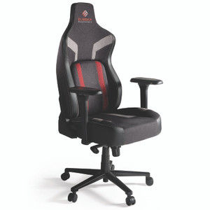 Eureka Ergonomic Python II Ergonomic Chair, Supports up to 300 lb, 18.88" to 22.83" Seat Height, Black Fabric Seat, Black/Red Fabric Back View Product Image