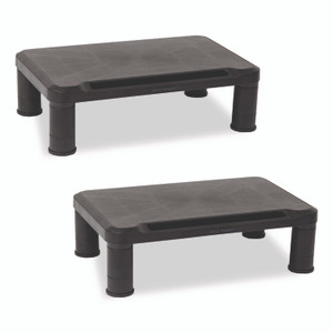 Mind Reader Adjustable Rectangular Monitor Stand, 14.5" x 10.5" x 2.5" to 5.25", Black, Supports 50 lb, 2/Pack View Product Image