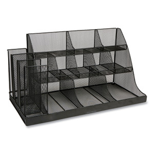 Mind Reader Network Collection 14-Compartment Coffee Cup and Condiment Countertop Organizer, 11.61 x 23.9 x 12.76, Black View Product Image