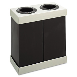 Safco At-Your-Disposal Recycling Center, Two 28 gal Bins, Polyethylene, Black (SAF9794BL) View Product Image