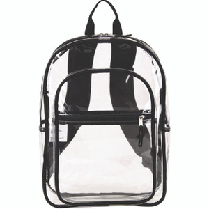 Eastsport Clear with Color Trim Backpack, 11.5" x 5" x 16.5", Clear/Black View Product Image