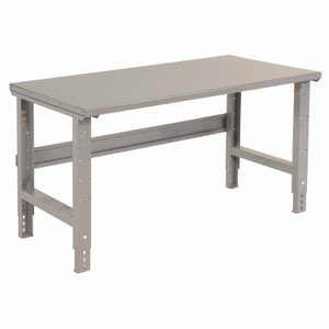 Global Industrial Standard Duty Steel Top Adjustable Height Workbench, 2,000 lbs, 72 x 30 x 30.88 to 36.88, Gray View Product Image
