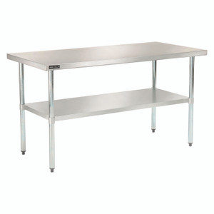 Global Industrial Work Table with Undershelf, Rectangular, 60 x 30 x 35, Silver Top, Silver Base/Legs View Product Image