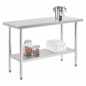 Global Industrial Work Table with Undershelf, Rectangular, 72 x 30 x 35, Silver Top, Silver Base/Legs View Product Image