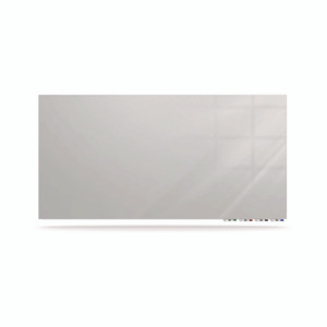 Ghent Aria Low-Profile Frameless Magnetic Glassboard, 72" x 48", Gray Surface View Product Image