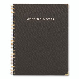 Global Printed Products Meeting Notes Book, Space for Up to 159 Meetings, Meeting-Minutes/Notes Format, Black/Gold Cover, (80) 11 x 8.5 Sheets View Product Image