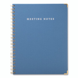 Global Printed Products Meeting Notes Book, Space for Up to 159 Meetings, Meeting-Minutes/Notes Format, Blue/Gold Cover, (80) 11 x 8.5 Sheets View Product Image