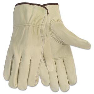 MCR Safety Economy Leather Driver Gloves, Large, Beige, Pair (CRW3215L) View Product Image