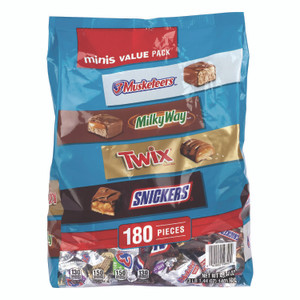 MARS Minis Variety Pack, Chocolate, 49.44 oz Bag, 180 Pieces View Product Image
