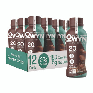 OWYN 20 g Protein Drink, Chocolate, 12 oz Bottle, 12/Carton View Product Image