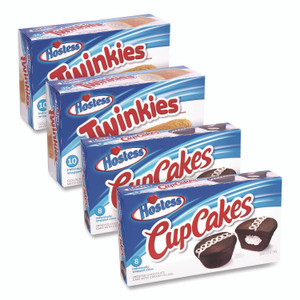 Hostess Twinkies and Chocolate CupCakes Variety Pack, (2) 13.58 oz 10 Pack Twinkies and (2) 12.7 oz 8 Pack CupCakes/Carton View Product Image