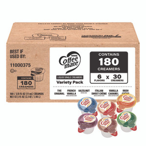 Coffee mate Variety Pack, Assorted Flavors, 0.38 oz Mini Cups, 180/Carton View Product Image