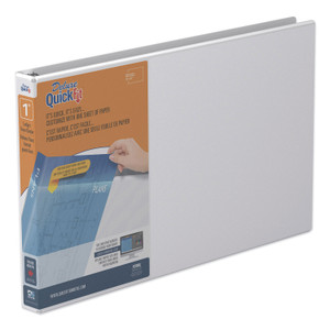 Stride QuickFit Ledger D-Ring View Binder, 3 Rings, 1" Capacity, 11 x 17, White (STW94010) View Product Image