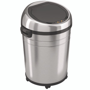 HLS Commercial Extra-Large Sensor Trash Can with Wheels, 18 gal, Plastic/Stainless Steel View Product Image
