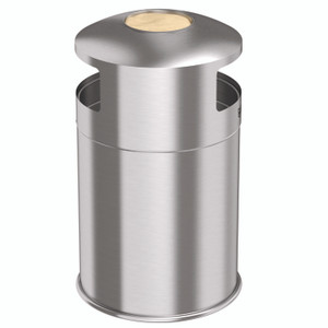 HLS Commercial Extra-Large Dual Side-Entry Trash Can, Indoor, 50 gal, Stainless Steel, Silver View Product Image