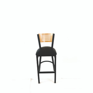 JMC Furniture Jones River Series Barstool, Supports Up to 300 lb, 28.5" Seat Height, Black Seat, Natural Back, Black Base View Product Image