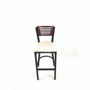 JMC Furniture Jones River Series Barstool, Supports Up to 300 lb, 28.5" Seat Height, Cream Seat, Dark Mahogany Back, Black Base View Product Image