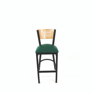 JMC Furniture Jones River Series Barstool, Supports Up to 300 lb, 28.5" Seat Height, Green Seat, Natural Back, Black Base View Product Image