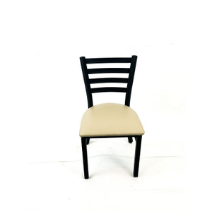 JMC Furniture White Horse Series Side Chairs, Supports Up to 300 lb, 18" Seat Height, Taupe Seat, Black Back, Black Base View Product Image