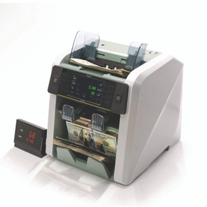 Kolibri Signature Mixed Denomination Counter, 1,200 Bills/min, 10.5 x 11.7 x 10.5, Light Gray View Product Image