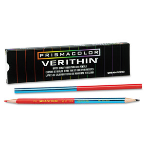 Prismacolor Verithin Dual-Ended Two-Color Pencils, 2 mm, Blue/Red Lead, Blue/Red Barrel, Dozen (SAN02456) View Product Image