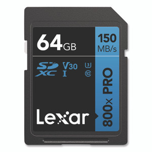 Lexar High-Performance PRO BLUE Series SDXC Memory Card, UHS-I V30 U1 Class 10, 64GB View Product Image