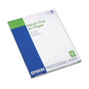 Epson Velvet Fine Art Paper, 8.5 x 11, White, 20/Pack (EPSS041636) View Product Image