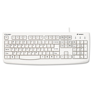 Kensington Pro Fit USB Washable Keyboard, 104 Keys, White View Product Image