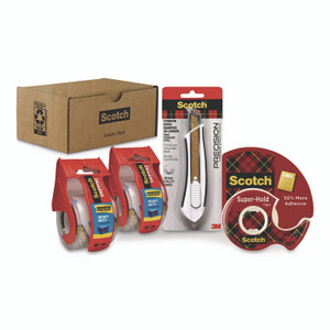 Scotch Shipping Variety Pack, (2) Rolls Heavy Duty Shipping Tape, (1) Roll Super-Hold Tape, (1) Precision Cutter View Product Image