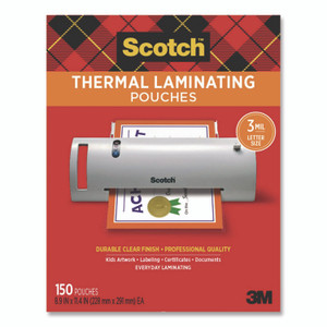Scotch Laminating Pouches, 3 mil, 8.9" x 11.4", Clear, 150/Pack View Product Image