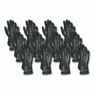 MCR Safety Single Dipped PVC Gloves, Smooth, Interlock Lined, 18" Long, Large, Black, 12 Pair View Product Image