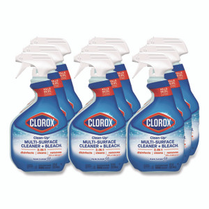 Clorox Clean-Up Multi-Surface Cleaner with Bleach, 32 oz Spray Bottle, Rain Clean Scent, 9/Carton View Product Image