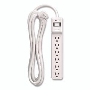 NXT Technologies 6-Outlet Surge Protector, 6 AC Outlets, 12 ft Cord, 900 J, White View Product Image