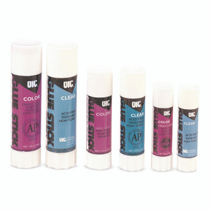 Officemate Glue Stick,1.3 oz, Applies Purple, Dries Clear View Product Image