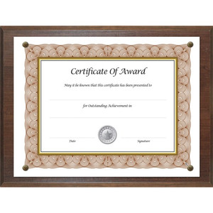 Golite nu-dell Display Frame - 13" x 10.50" Frame Size - Holds 11" x 8.50" Insert - Horizontal, Vertical - Beveled Edge, Pre-drilled Holes - Walnut Product Image 