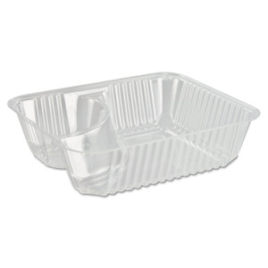 Dart ClearPac Small Nacho Tray, 2 Compartments, 5 x 6 x 1.5, Clear, Plastic, 125/Bag, 4 Bags/Carton View Product Image