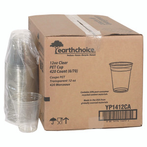 Pactiv Evergreen RPET Cold Cup, 12 oz, Plastic, Clear, 420/Carton View Product Image