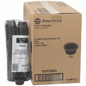 Pactiv Evergreen Plastic Portion Cup, 2 oz., Black, 2,400/Carton View Product Image