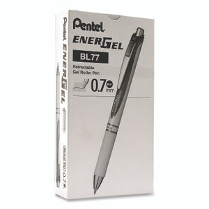 Pentel EnerGel RTX Deluxe Gel Pen, Retractable, Medium 0.7 mm, Black Ink, Pearl/Translucent Pink Barrel, Dozen View Product Image